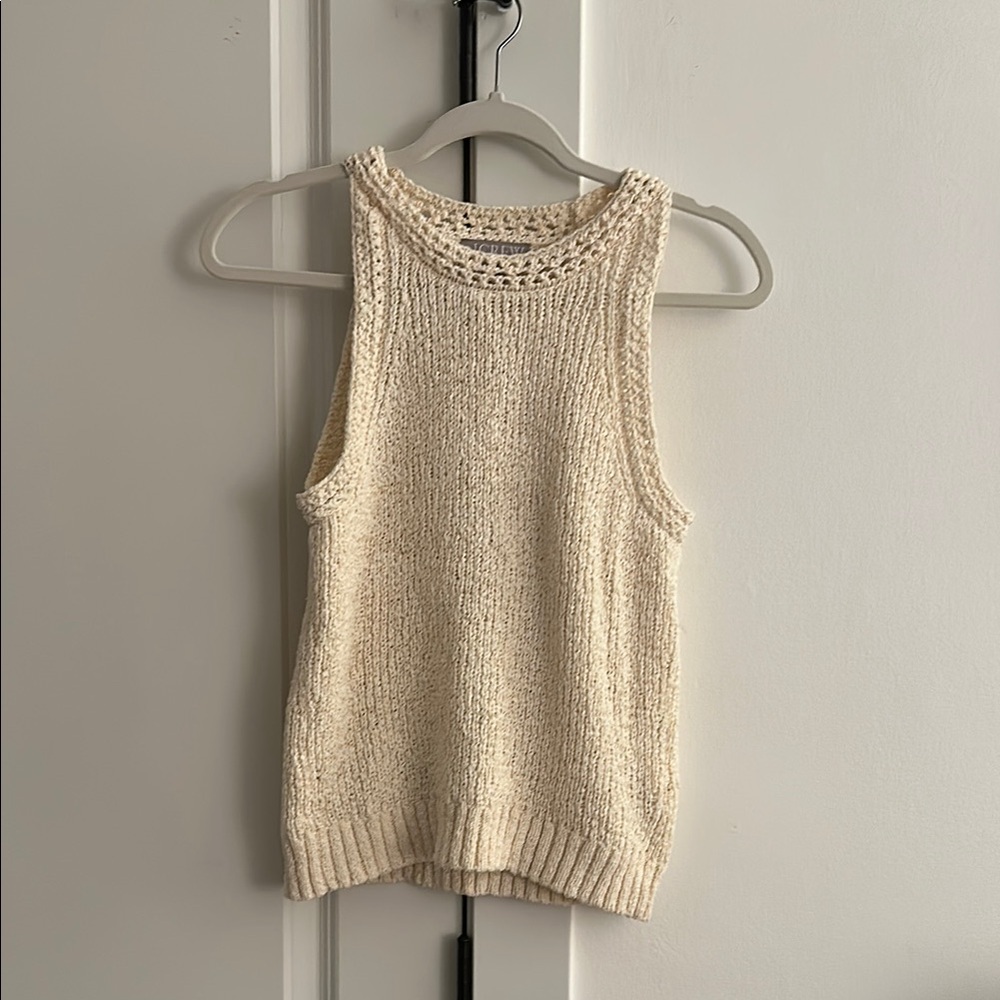 J Crew Sweater Tank XS Ivory